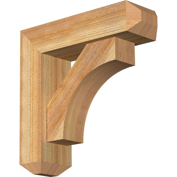 Ekena Millwork Westlake Craftsman Rough Sawn Bracket w/ Offset Brace, Western Red Cedar, 6"W x 20"D x 20"H BKT0604X20X20WTL04RWR - main